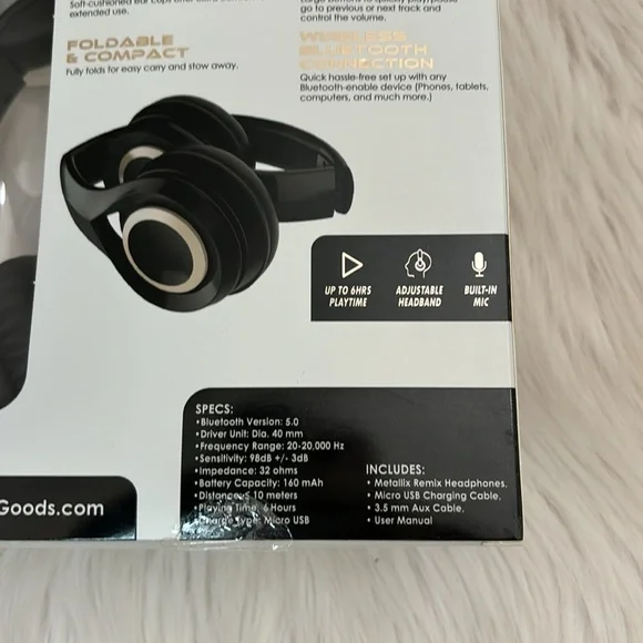 Gabba Goods Metallix Remix Premium Foldable Wireless Headphones❌SOLD❌ - Picture 5 of 6